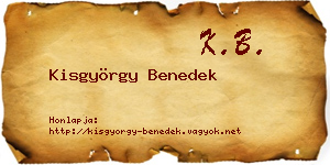 Kisgyörgy Benedek névjegykártya